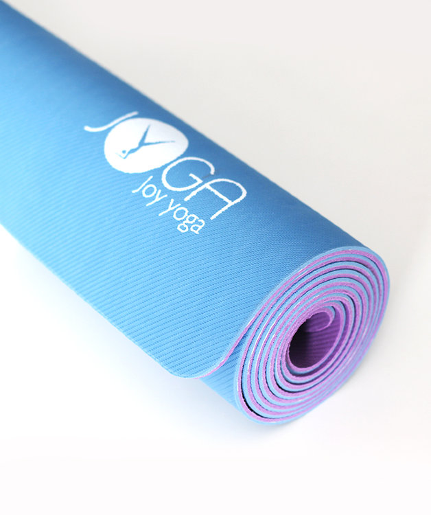 Коврик для йоги каучуковый Joy Yoga Lilac/Cyan 4 мм 
