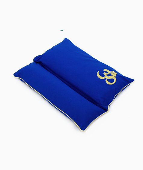 Подушка для медитаций с валиком под шею Сурья, синяя,45*50 см 