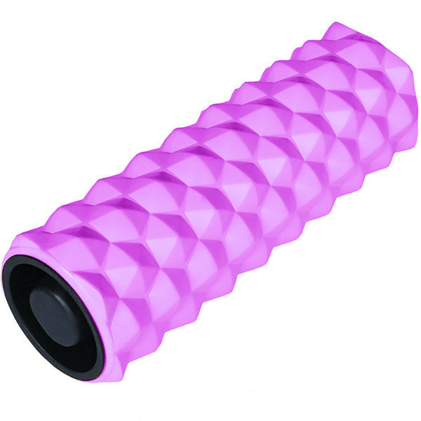 Ролик для йоги и пилатеса, массажный (фиолетовый 33х13 см, ЭВА/АБС)