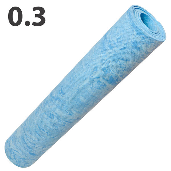 Коврик для йоги ЭВА 173*61*0,3 см (синий Мрамор)