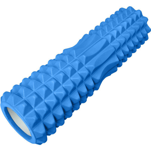 Ролик для йоги и пилатеса, массажный (синий 45х14 см, ЭВА/АБС)