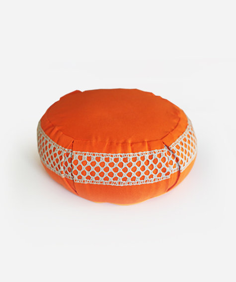Подушка для медитации Happy Yogin круглая оранжевая