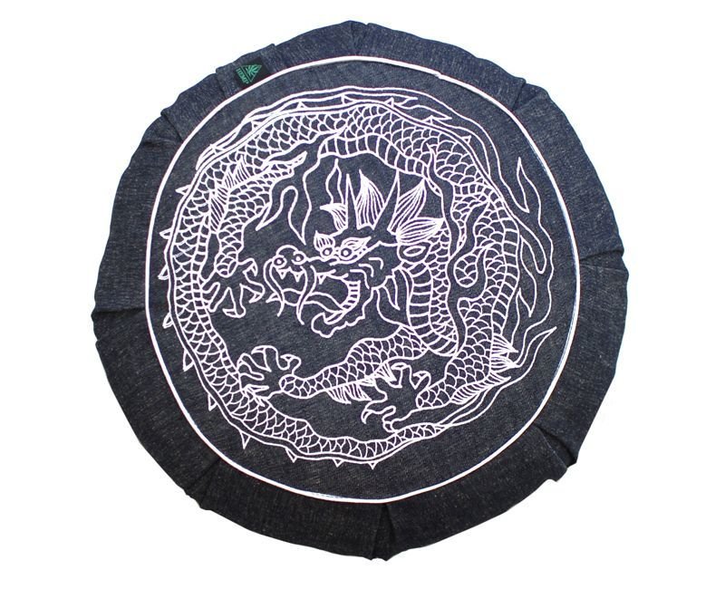 Подушка для медитации Хэмп джинсовая, дракон
