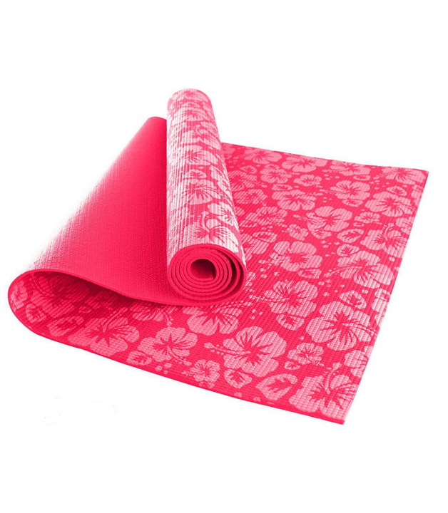 Коврик для йоги ПВХ розовые цветы,173х61х0,3 см