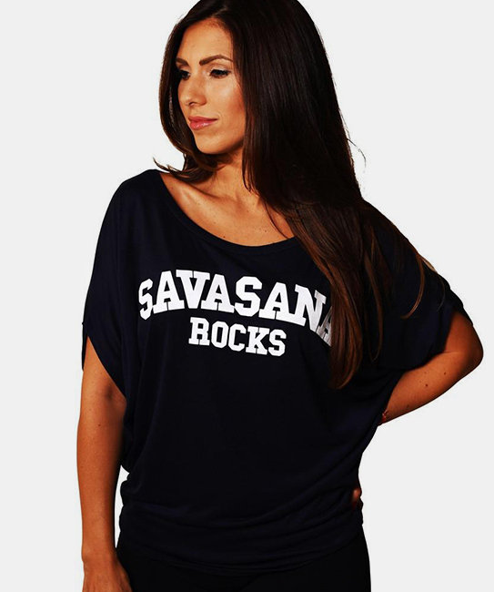Футболка Черная Savasana Rocks, Funky Yoga