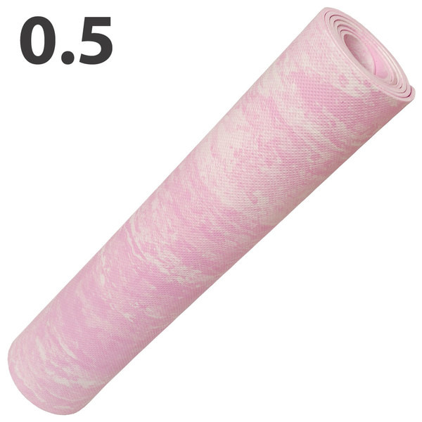 Коврик для йоги ЭВА 173х61х0,5 см (розовый Мрамор)