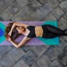 Коврик для йоги YogaDesignLab Commuter Mat Collage Green (каучук, микрофибра) 1,5 мм