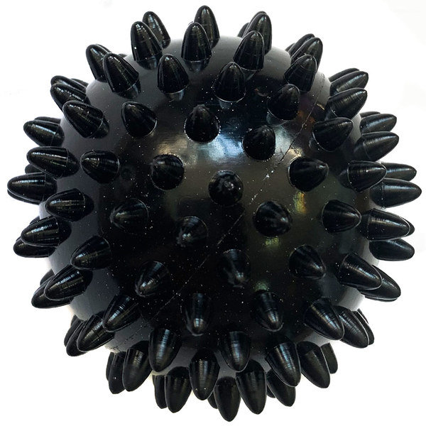 Мяч массажный черный полумягкий 7 см