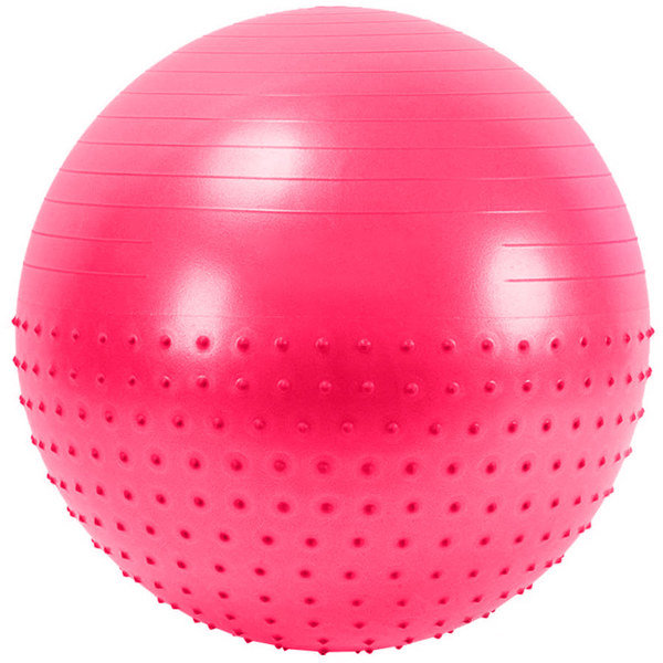 Мяч гимнастический Anti-Burst полу-массажный 55 см (розовый)