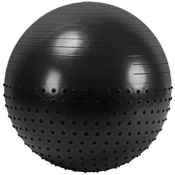 Мяч гимнастический Anti-Burst полу-массажный 55 см (черный)