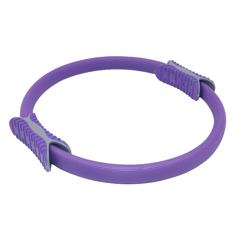 Кольцо эспандер для пилатеса 38 см (фиолетовое), ребристые рукоятки