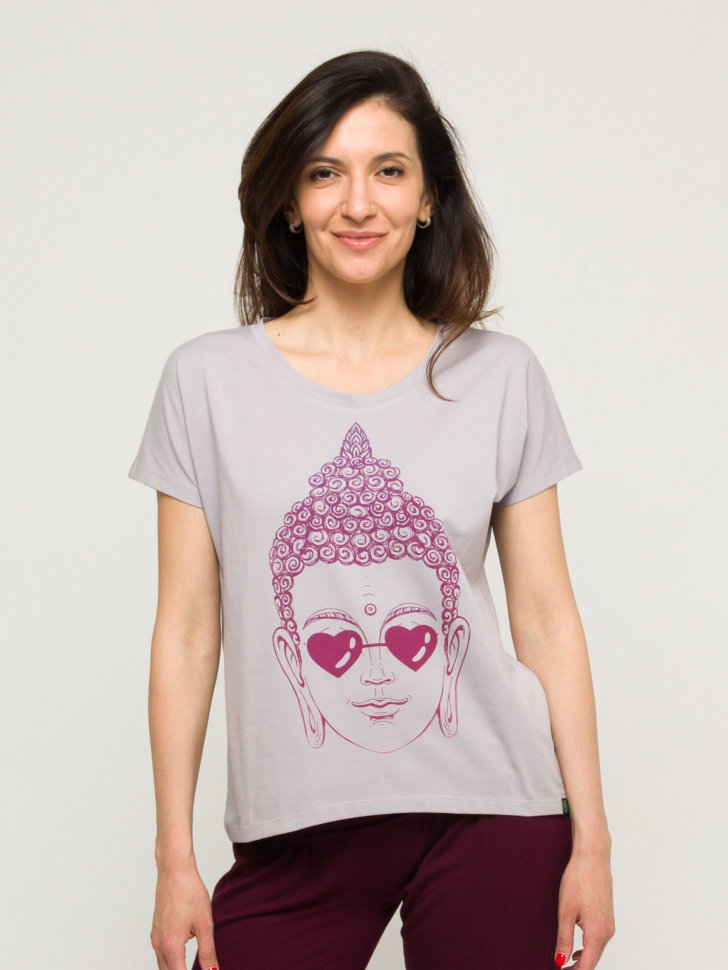 Женская футболка Buddha Love, серый