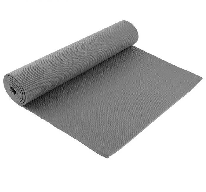 Коврик для йоги ПВХ 173х61х0,6 см, серый