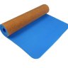 Коврик для йоги ТПЕ-Пробковый 183х61х0,6 см, синий