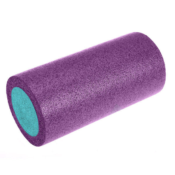 Ролик для йоги полнотелый 2-х цветный (фиолетово/голубой) 30х15см.