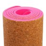 Коврик для йоги ТПЕ-Пробковый 183х61х0,6 см, розовый