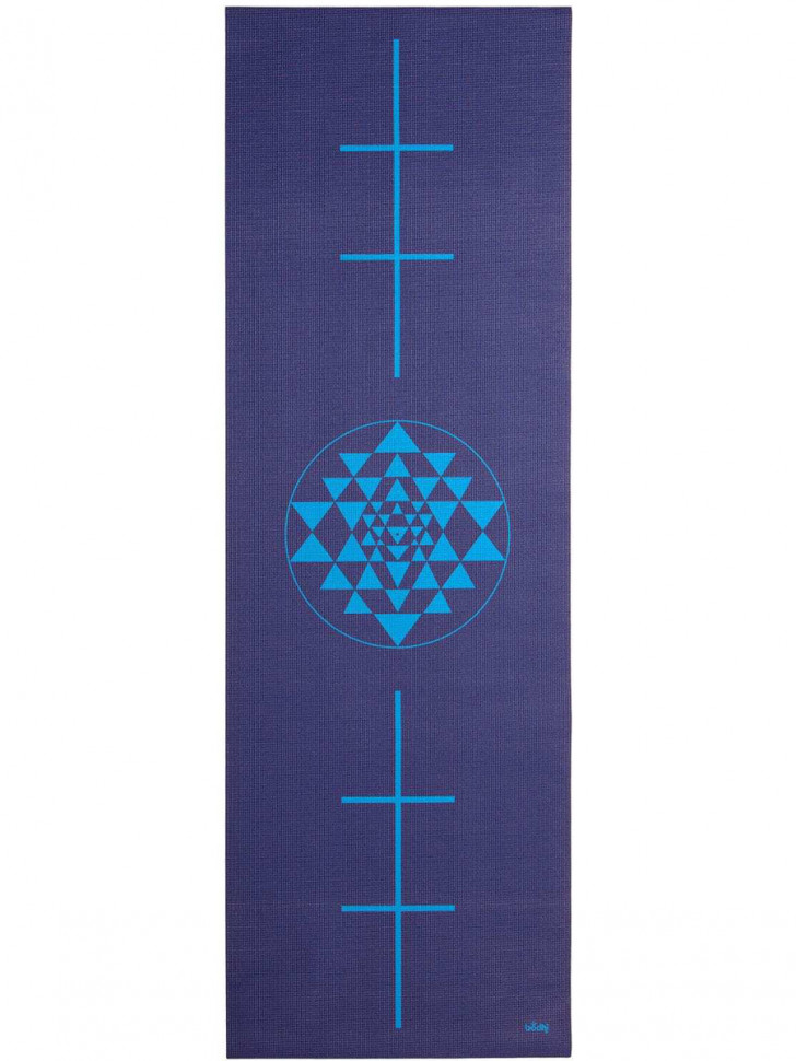 Коврик для йоги Leela темно-синий Янтра 183*60*0,45 см