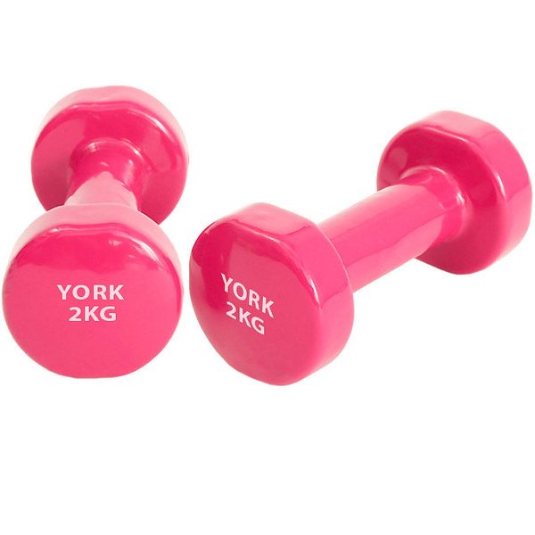 Гантель виниловая "York" 2.0 кг (розовая) 