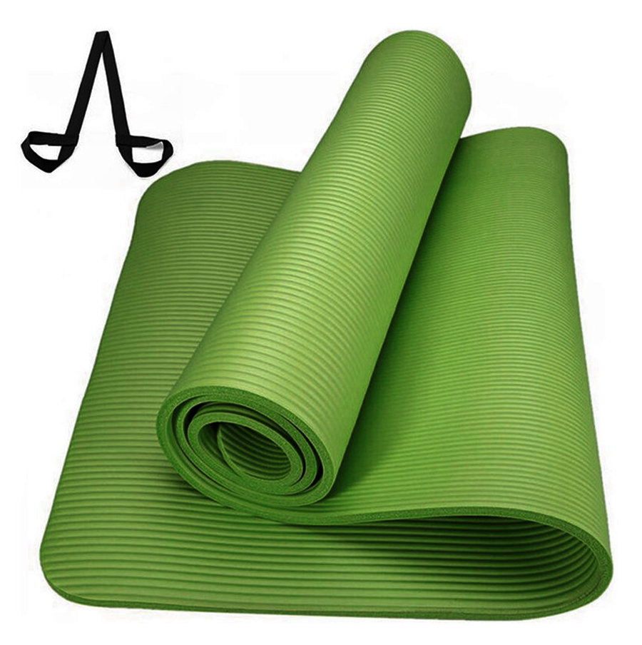 Коврик для йоги и фитнеса универсальный НБК 183*61*1 см (зеленый)