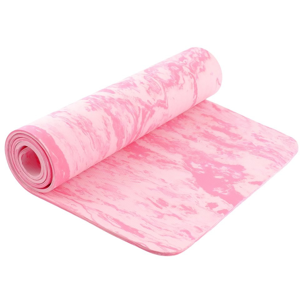 Коврик для йоги ЭВА 183*61*0,6см (розовый мрамор)