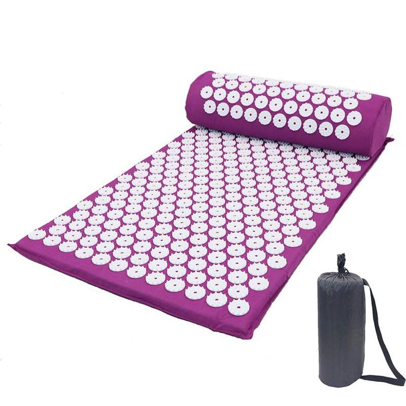 Массажный коврик + валик массажный Акупунктурный (фиолетовый)
