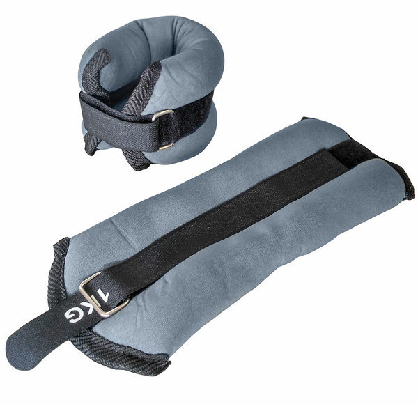 Утяжелители для ног "ALT Sport" (2х1,0кг) (нейлон) в сумке (серые) (нейлоновый, наполнитель металлическая стружка)