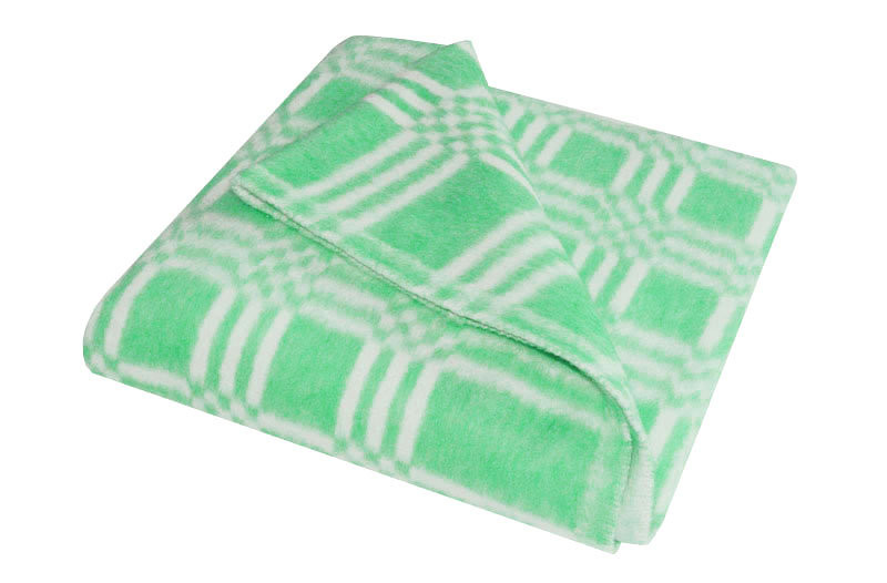 Одеяло байковое 212 х 140 см, зеленая клетка