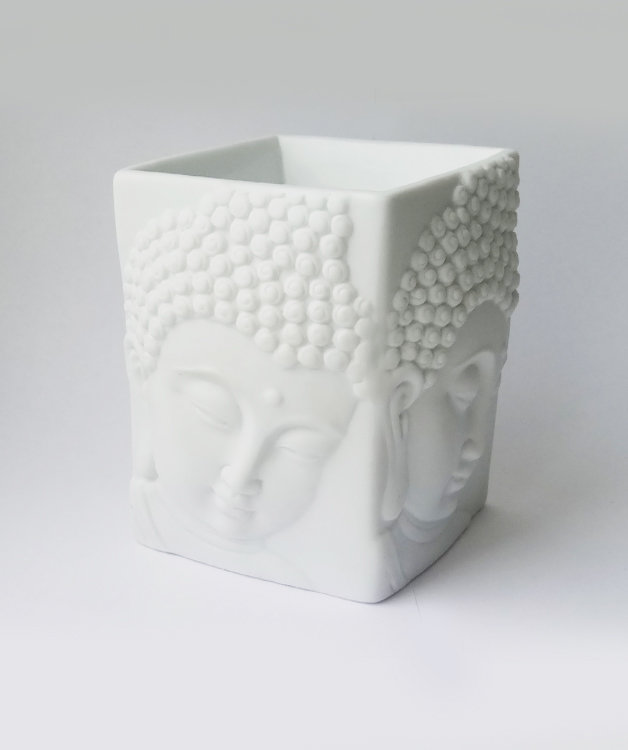 Аромалампа "Будда" Куб белый 12 см, керамика