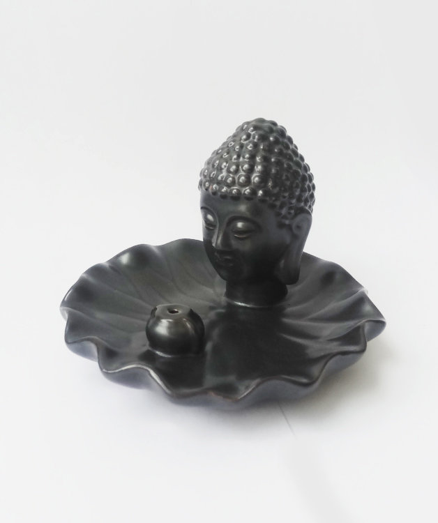 Подставка для блговоний "Будда" керамическая черная