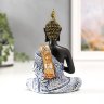 Сувенир полистоун "Будда в цветной тоге с узорами" Синий 16х11х6 см