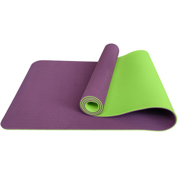 Коврик для йоги ТПЕ 183х61х0,6 см (фиолетово/салатовый)