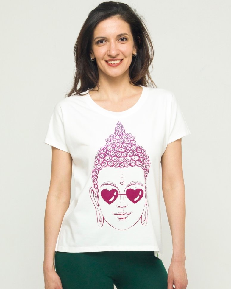 Женская футболка Buddha Love, молочный