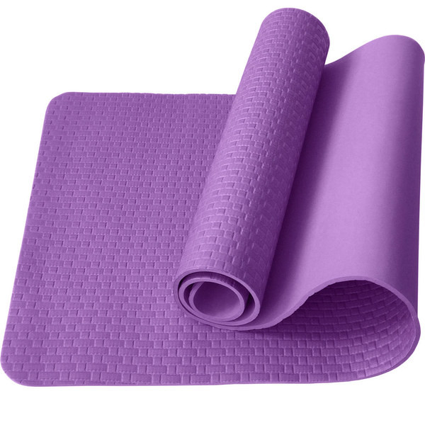 Коврик для йоги ЭВА 183*61*0,7 см, фиолетовый мрамор