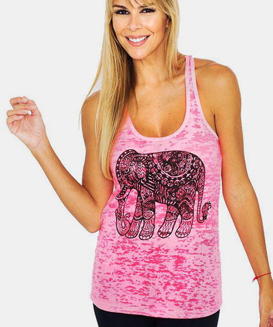 Майка Розовая Elephant, Funky Yoga 