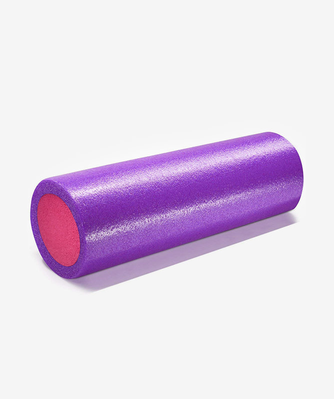 Ролик для йоги и пилатеса фиолетовый/розовый 45х15 см