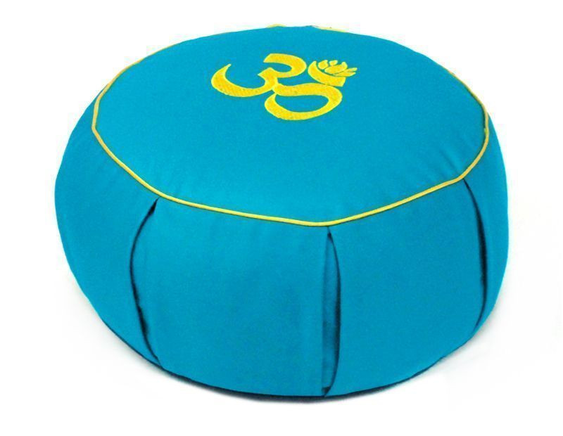 Подушка "Сурья" кругл. с каймой, 35х15 см (голубой)