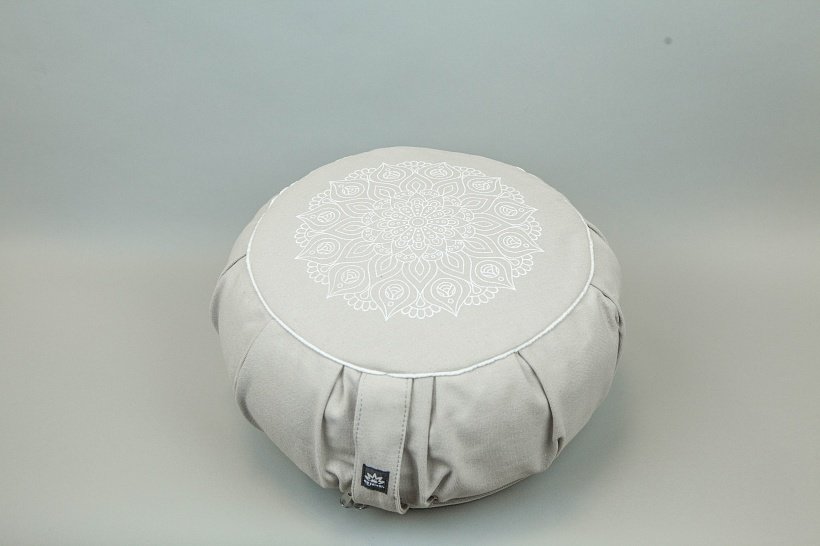 Подушка для медитации INDI круглая 35х15 см, белый песок